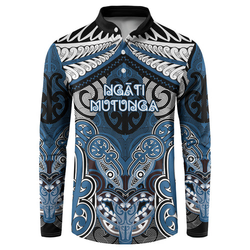 Aotearoa Iwi Ngati Mutunga Personalised Button Sweatshirt Maori Kowhaiwhai Pattern