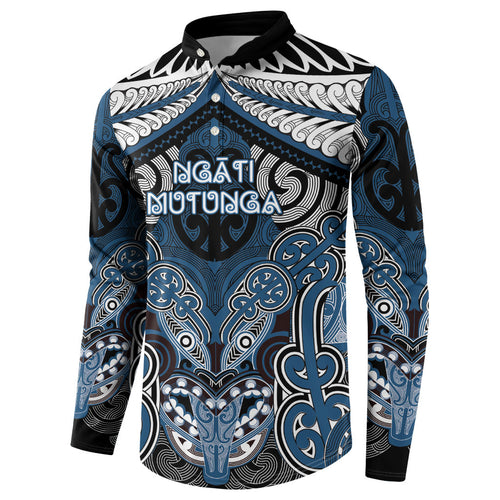 Aotearoa Iwi Ngati Mutunga Personalised Button Sweatshirt Maori Kowhaiwhai Pattern