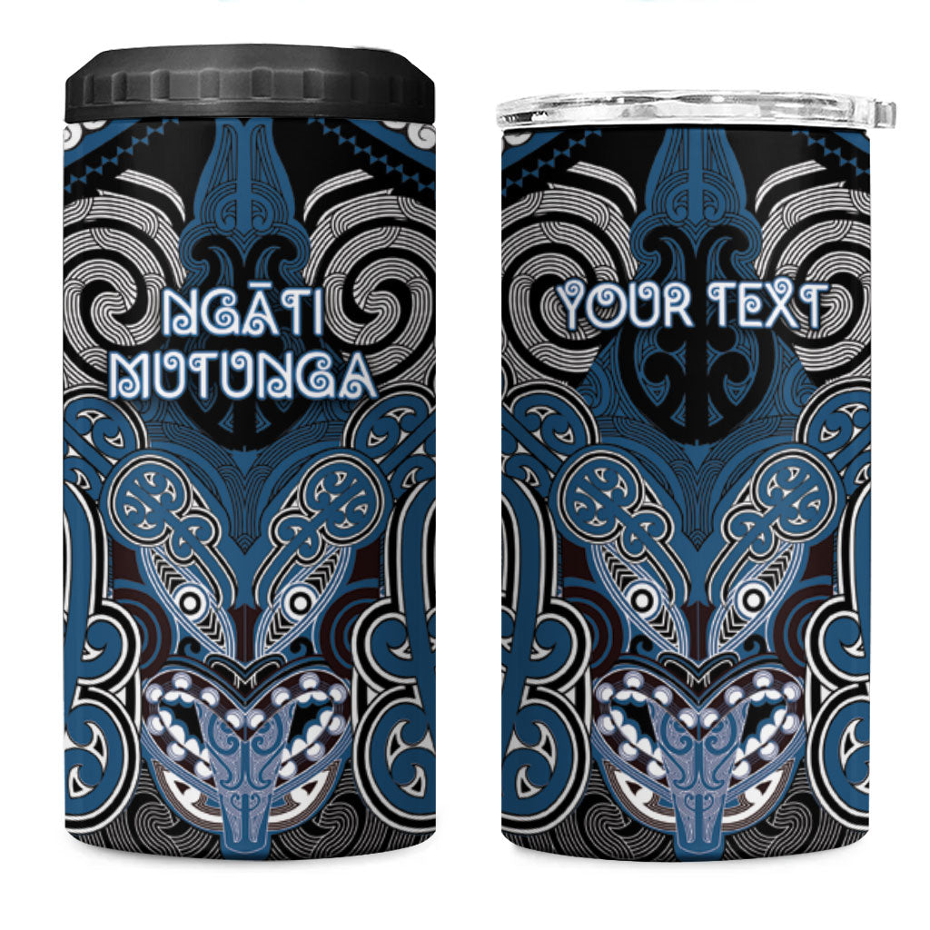 Aotearoa Iwi Ngati Mutunga Personalised 4 in 1 Can Cooler Tumbler Maori Kowhaiwhai Pattern