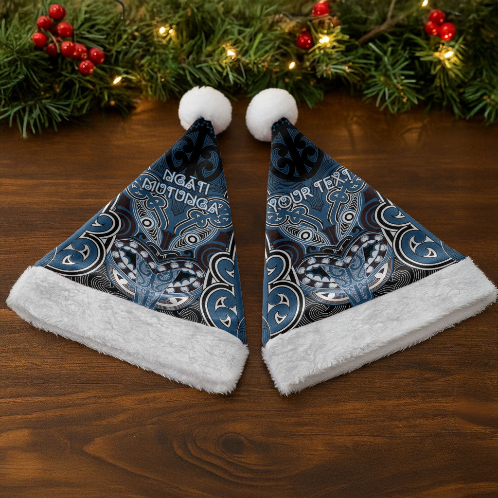 Aotearoa Iwi Ngati Mutunga Personalised Christmas Santa Hat Maori Kowhaiwhai Pattern