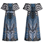 Aotearoa Iwi Ngati Mutunga Personalised Couples Matching Off Shoulder Maxi Dress and Hawaiian Shirt Maori Kowhaiwhai Pattern
