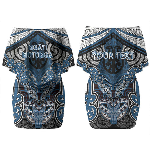 Aotearoa Iwi Ngati Mutunga Personalised Couples Matching Off Shoulder Short Dress and Hawaiian Shirt Maori Kowhaiwhai Pattern