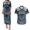 Aotearoa Iwi Ngati Mutunga Personalised Couples Matching Puletasi and Hawaiian Shirt Maori Kowhaiwhai Pattern