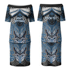 Aotearoa Iwi Ngati Mutunga Personalised Couples Matching Puletasi and Long Sleeve Button Shirt Maori Kowhaiwhai Pattern