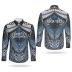 Aotearoa Iwi Ngati Mutunga Personalised Couples Matching Short Sleeve Bodycon Dress and Long Sleeve Button Shirt Maori Kowhaiwhai Pattern