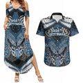 Aotearoa Iwi Ngati Mutunga Personalised Couples Matching Summer Maxi Dress and Hawaiian Shirt Maori Kowhaiwhai Pattern