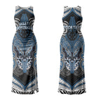 Aotearoa Iwi Ngati Mutunga Personalised Couples Matching Tank Maxi Dress and Hawaiian Shirt Maori Kowhaiwhai Pattern