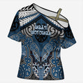 Aotearoa Iwi Ngati Mutunga Personalised Cross Shoulder Shirt Maori Kowhaiwhai Pattern