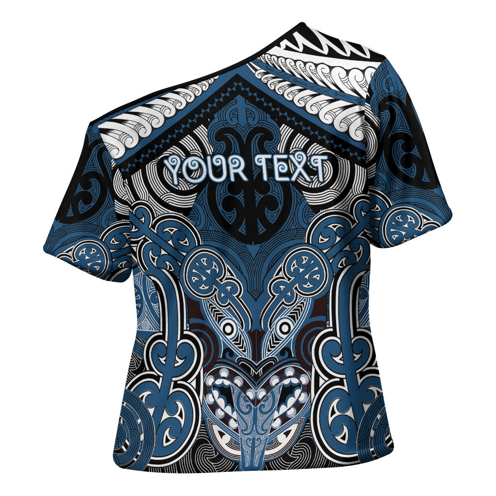 Aotearoa Iwi Ngati Mutunga Personalised Cross Shoulder Shirt Maori Kowhaiwhai Pattern