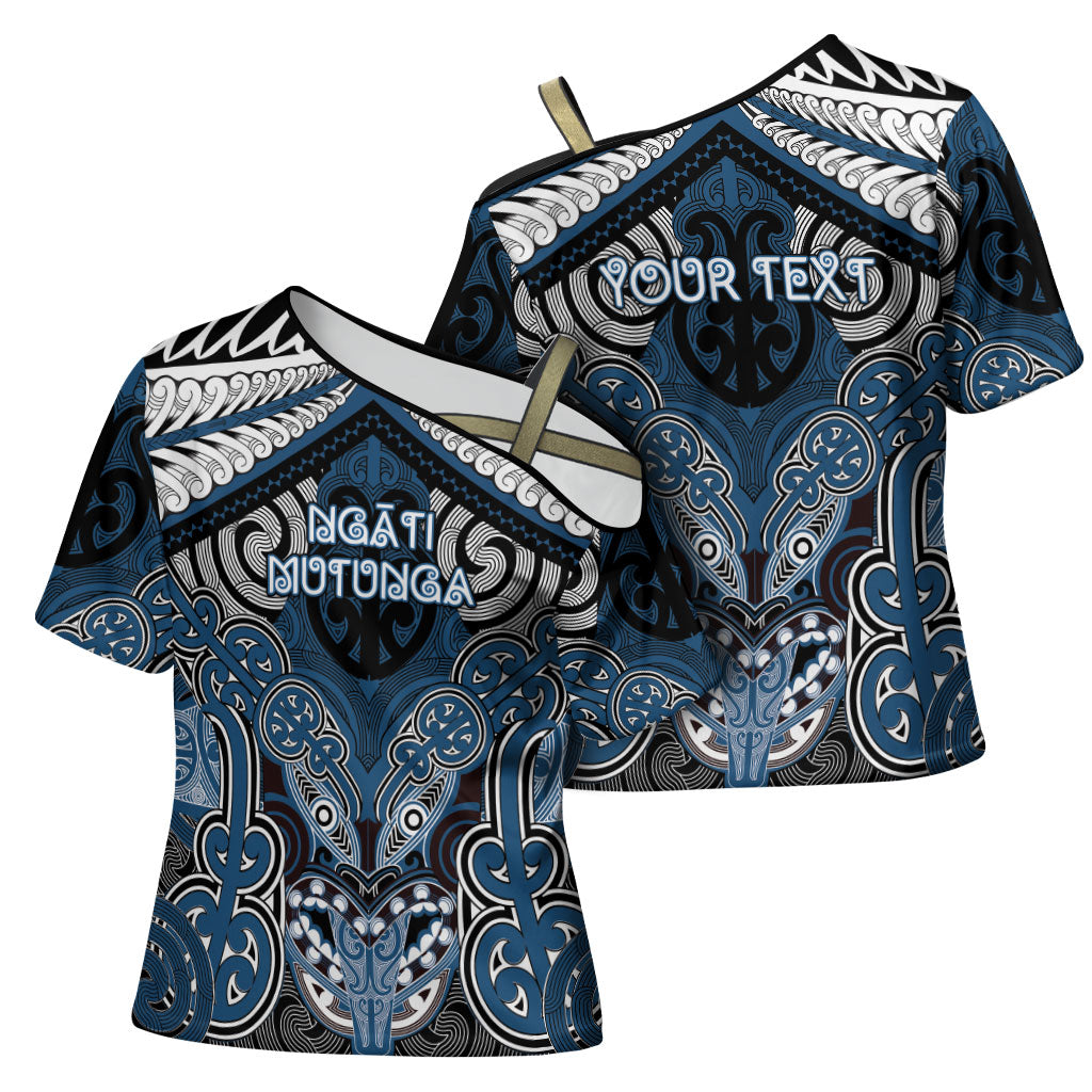 Aotearoa Iwi Ngati Mutunga Personalised Cross Shoulder Shirt Maori Kowhaiwhai Pattern