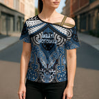 Aotearoa Iwi Ngati Mutunga Personalised Cross Shoulder Shirt Maori Kowhaiwhai Pattern