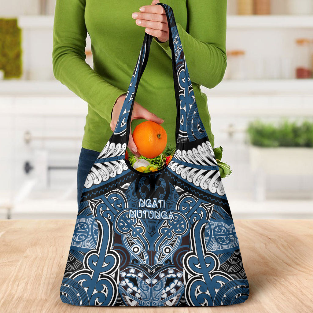 Aotearoa Iwi Ngati Mutunga Grocery Bag Maori Kowhaiwhai Pattern