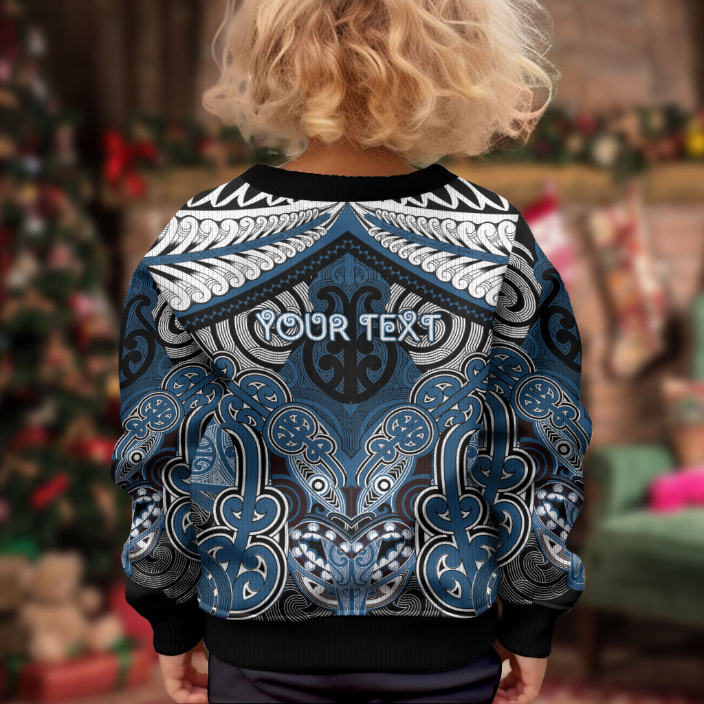 Aotearoa Iwi Ngati Mutunga Personalised Kid Ugly Christmas Sweater Maori Kowhaiwhai Pattern