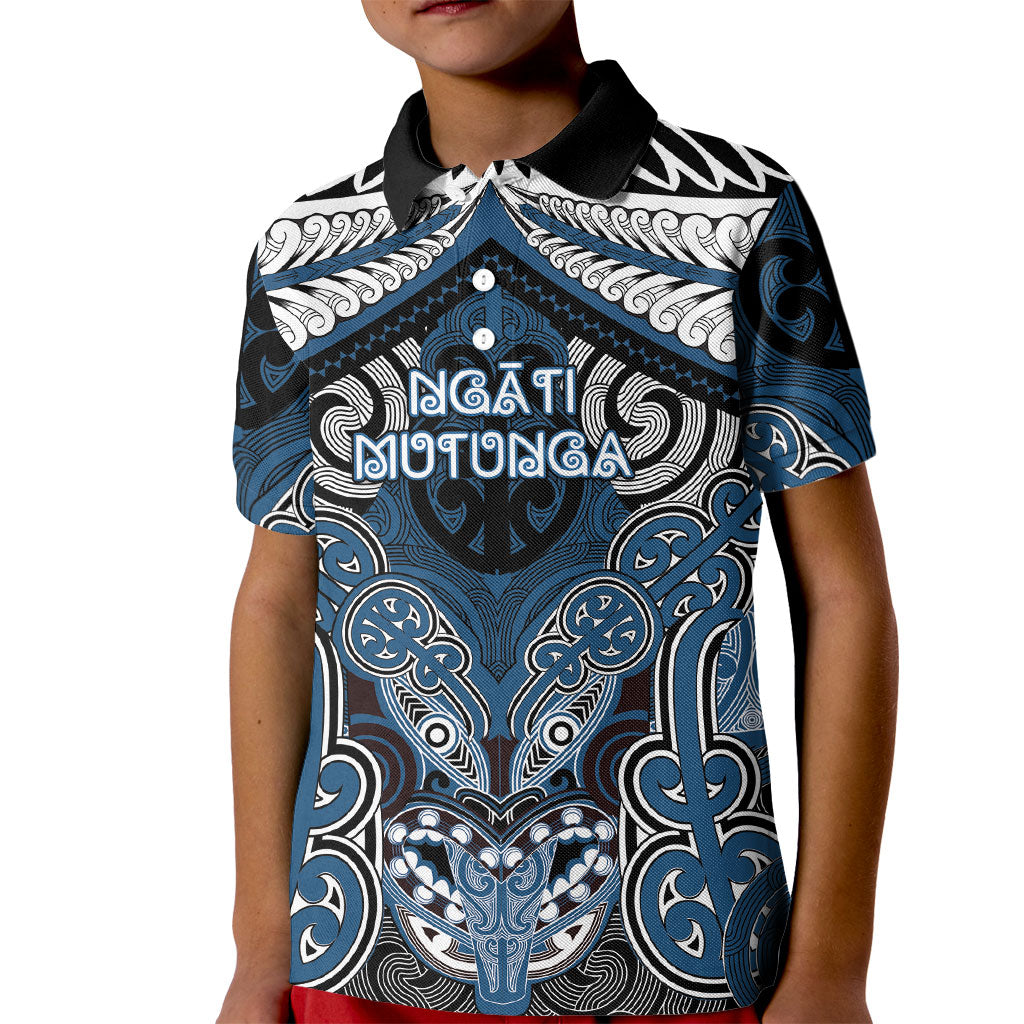 Aotearoa Iwi Ngati Mutunga Personalised Kid Polo Shirt Maori Kowhaiwhai Pattern