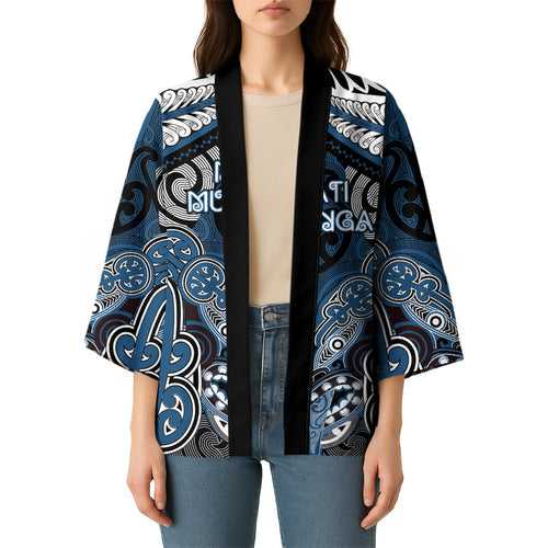 Aotearoa Iwi Ngati Mutunga Personalised Kimono Maori Kowhaiwhai Pattern