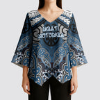 Aotearoa Iwi Ngati Mutunga Personalised Kimono Sleeve Blouse Maori Kowhaiwhai Pattern