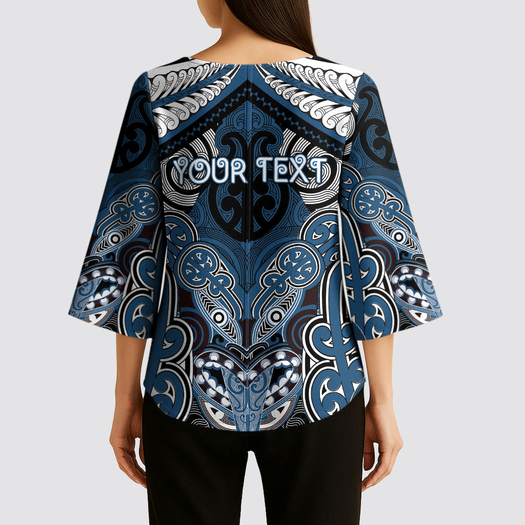 Aotearoa Iwi Ngati Mutunga Personalised Kimono Sleeve Blouse Maori Kowhaiwhai Pattern