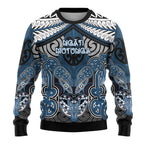 Aotearoa Iwi Ngati Mutunga Personalised Ugly Christmas Sweater Maori Kowhaiwhai Pattern