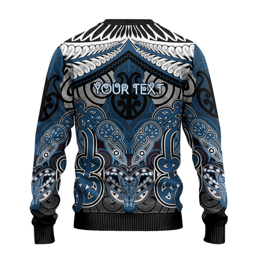 Aotearoa Iwi Ngati Mutunga Personalised Ugly Christmas Sweater Maori Kowhaiwhai Pattern