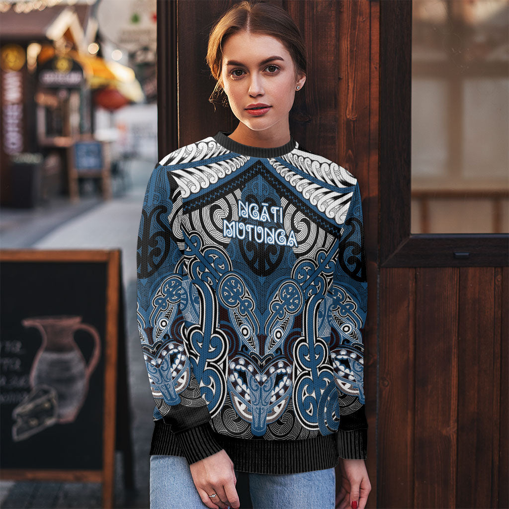 Aotearoa Iwi Ngati Mutunga Personalised Ugly Christmas Sweater Maori Kowhaiwhai Pattern