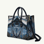 Aotearoa Iwi Ngati Mutunga Leather Bag Maori Kowhaiwhai Pattern