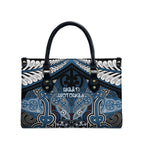 Aotearoa Iwi Ngati Mutunga Leather Bag Maori Kowhaiwhai Pattern