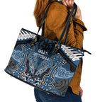 Aotearoa Iwi Ngati Mutunga Leather Tote Bag Maori Kowhaiwhai Pattern