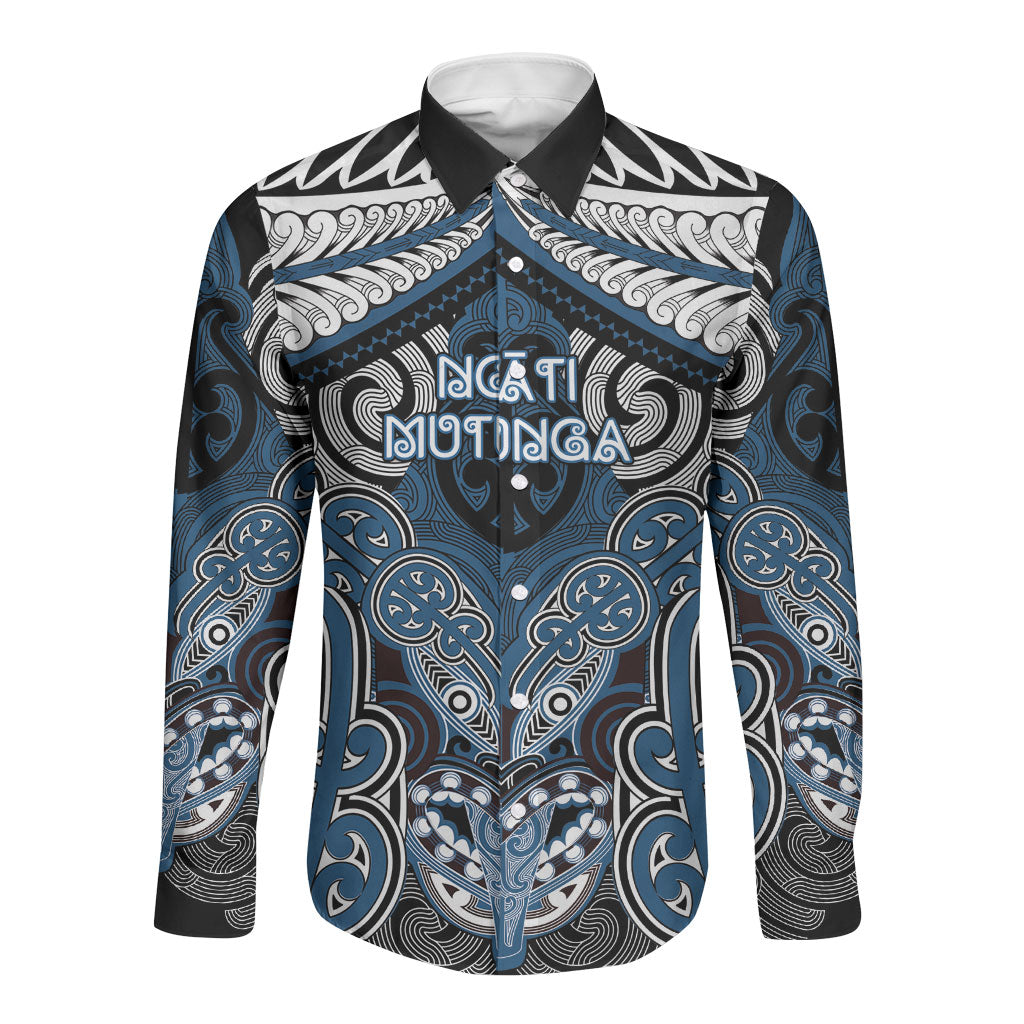 Aotearoa Iwi Ngati Mutunga Personalised Long Sleeve Button Shirt Maori Kowhaiwhai Pattern