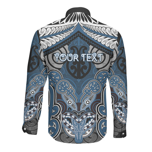 Aotearoa Iwi Ngati Mutunga Personalised Long Sleeve Button Shirt Maori Kowhaiwhai Pattern