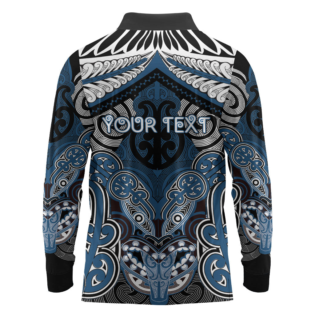 Aotearoa Iwi Ngati Mutunga Personalised Long Sleeve Polo Shirt Maori Kowhaiwhai Pattern