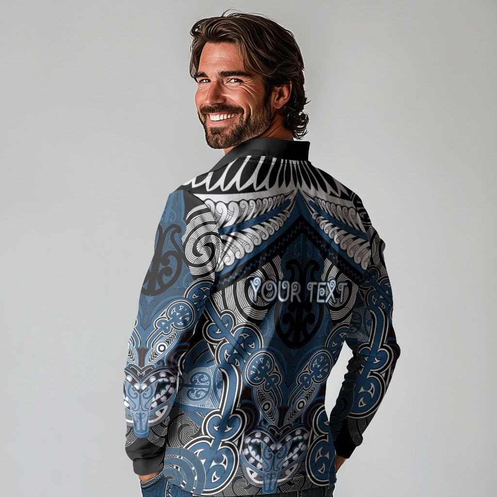 Aotearoa Iwi Ngati Mutunga Personalised Long Sleeve Polo Shirt Maori Kowhaiwhai Pattern
