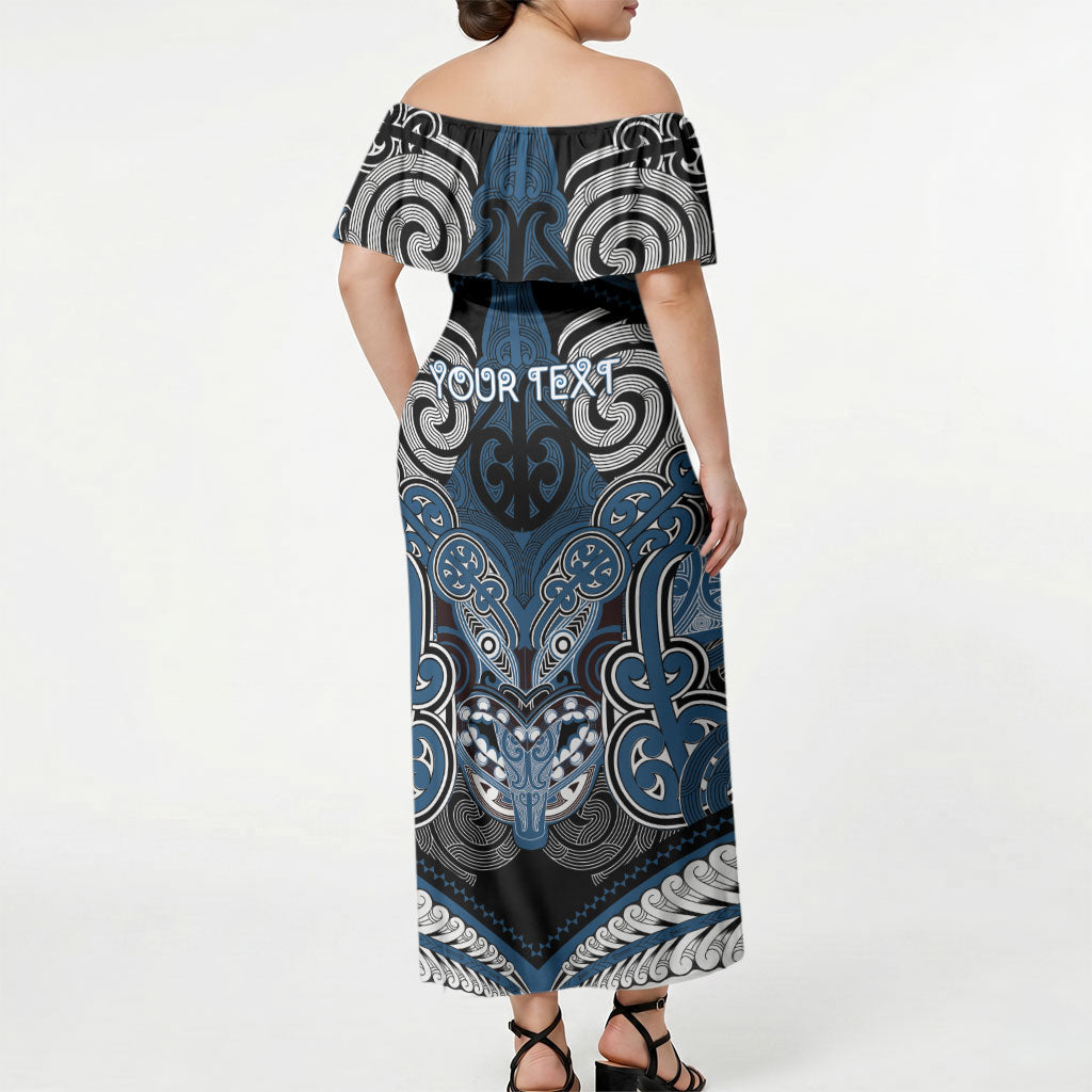 Aotearoa Iwi Ngati Mutunga Personalised Off Shoulder Maxi Dress Maori Kowhaiwhai Pattern