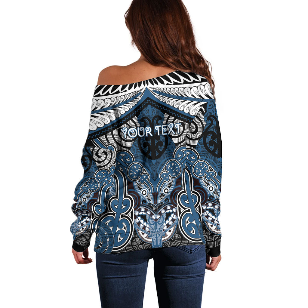 Aotearoa Iwi Ngati Mutunga Personalised Off Shoulder Sweater Maori Kowhaiwhai Pattern