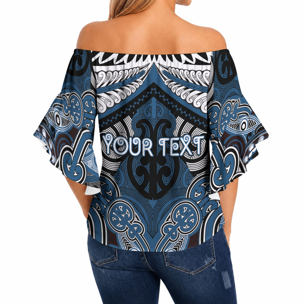 Aotearoa Iwi Ngati Mutunga Personalised Off Shoulder Wrap Waist Top Maori Kowhaiwhai Pattern