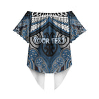 Aotearoa Iwi Ngati Mutunga Personalised Off Shoulder Wrap Waist Top Maori Kowhaiwhai Pattern