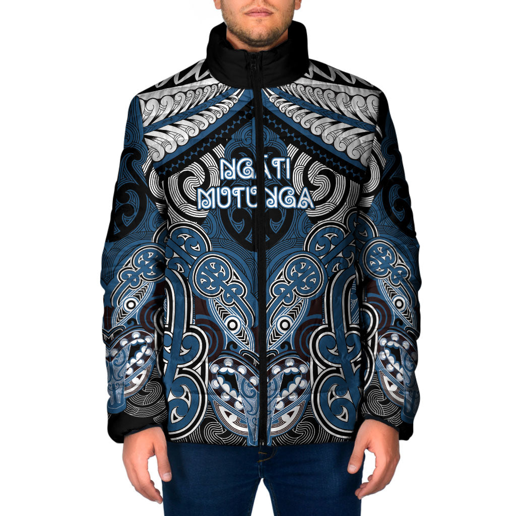 Aotearoa Iwi Ngati Mutunga Personalised Padded Jacket Maori Kowhaiwhai Pattern