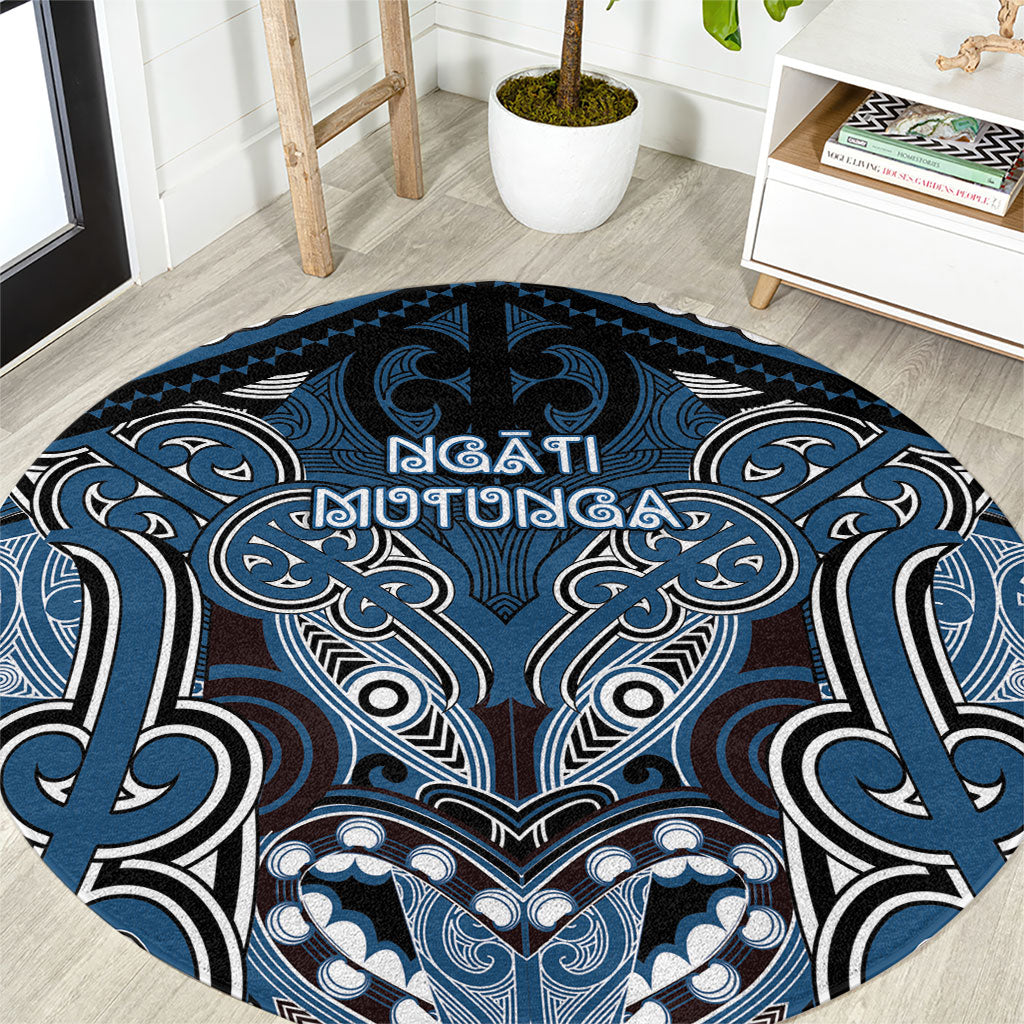 Aotearoa Iwi Ngati Mutunga Round Carpet Maori Kowhaiwhai Pattern
