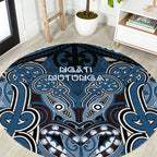 Aotearoa Iwi Ngati Mutunga Round Carpet Maori Kowhaiwhai Pattern