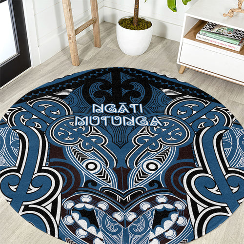 Aotearoa Iwi Ngati Mutunga Round Carpet Maori Kowhaiwhai Pattern