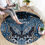 Aotearoa Iwi Ngati Mutunga Round Carpet Maori Kowhaiwhai Pattern