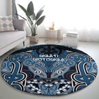 Aotearoa Iwi Ngati Mutunga Round Carpet Maori Kowhaiwhai Pattern