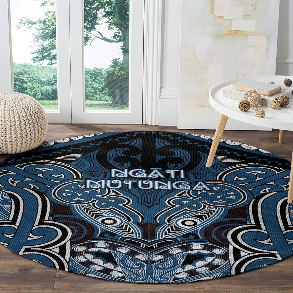 Aotearoa Iwi Ngati Mutunga Round Carpet Maori Kowhaiwhai Pattern