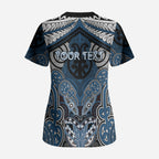 Aotearoa Iwi Ngati Mutunga Personalised Scrub Top Maori Kowhaiwhai Pattern