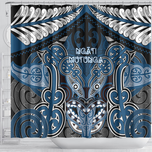 Aotearoa Iwi Ngati Mutunga Shower Curtain Maori Kowhaiwhai Pattern