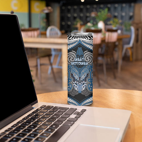 Aotearoa Iwi Ngati Mutunga Personalised Skinny Tumbler Maori Kowhaiwhai Pattern