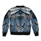 Aotearoa Iwi Ngati Mutunga Personalised Sleeve Zip Bomber Jacket Maori Kowhaiwhai Pattern