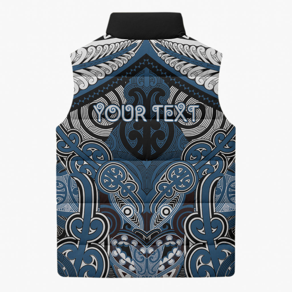 Aotearoa Iwi Ngati Mutunga Personalised Sleeveless Puffer Jacket Maori Kowhaiwhai Pattern