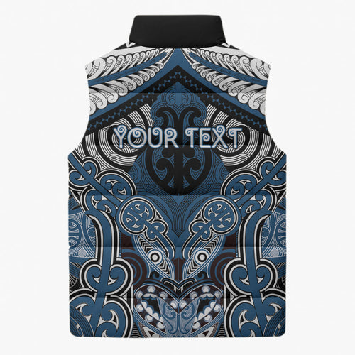 Aotearoa Iwi Ngati Mutunga Personalised Sleeveless Puffer Jacket Maori Kowhaiwhai Pattern