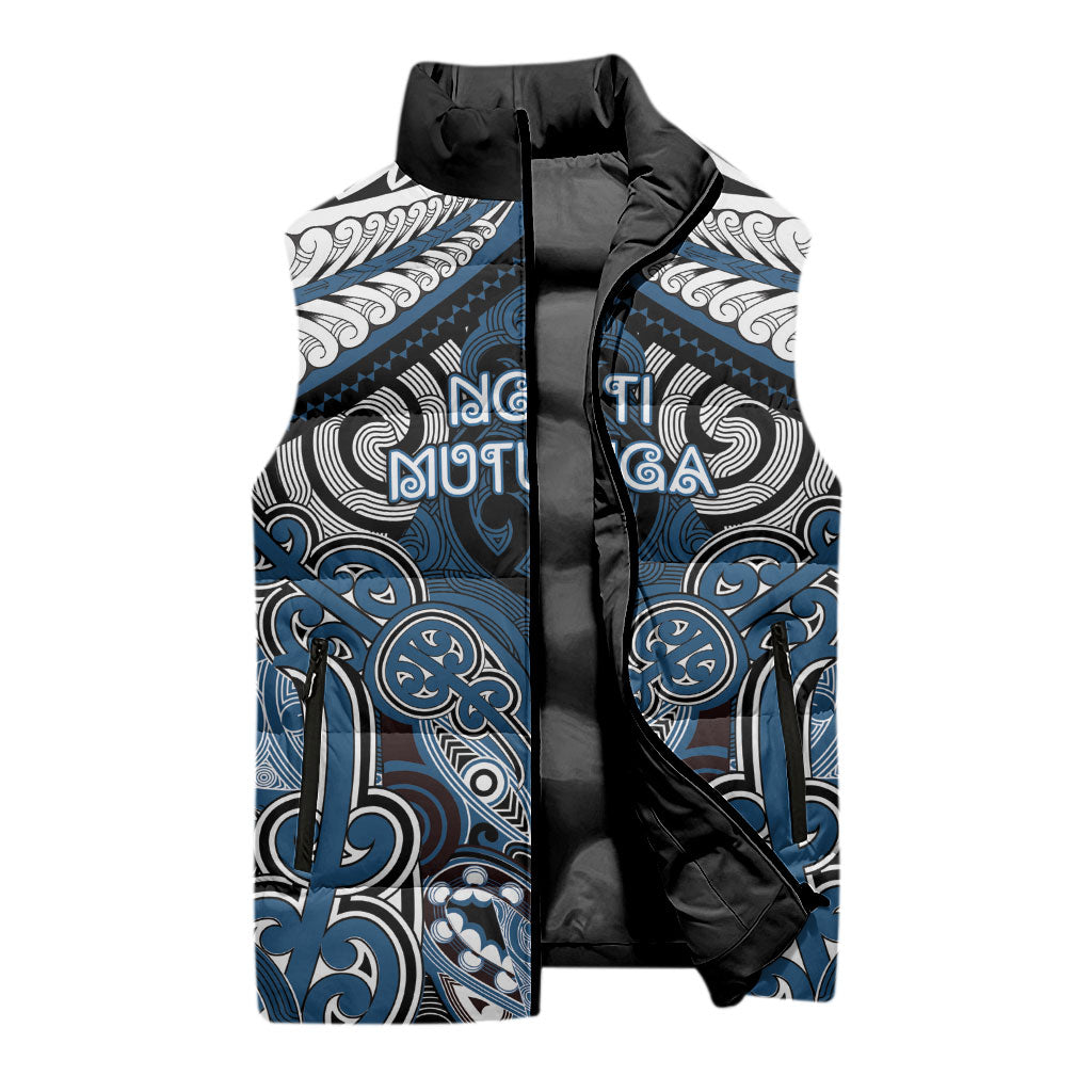 Aotearoa Iwi Ngati Mutunga Personalised Sleeveless Puffer Jacket Maori Kowhaiwhai Pattern