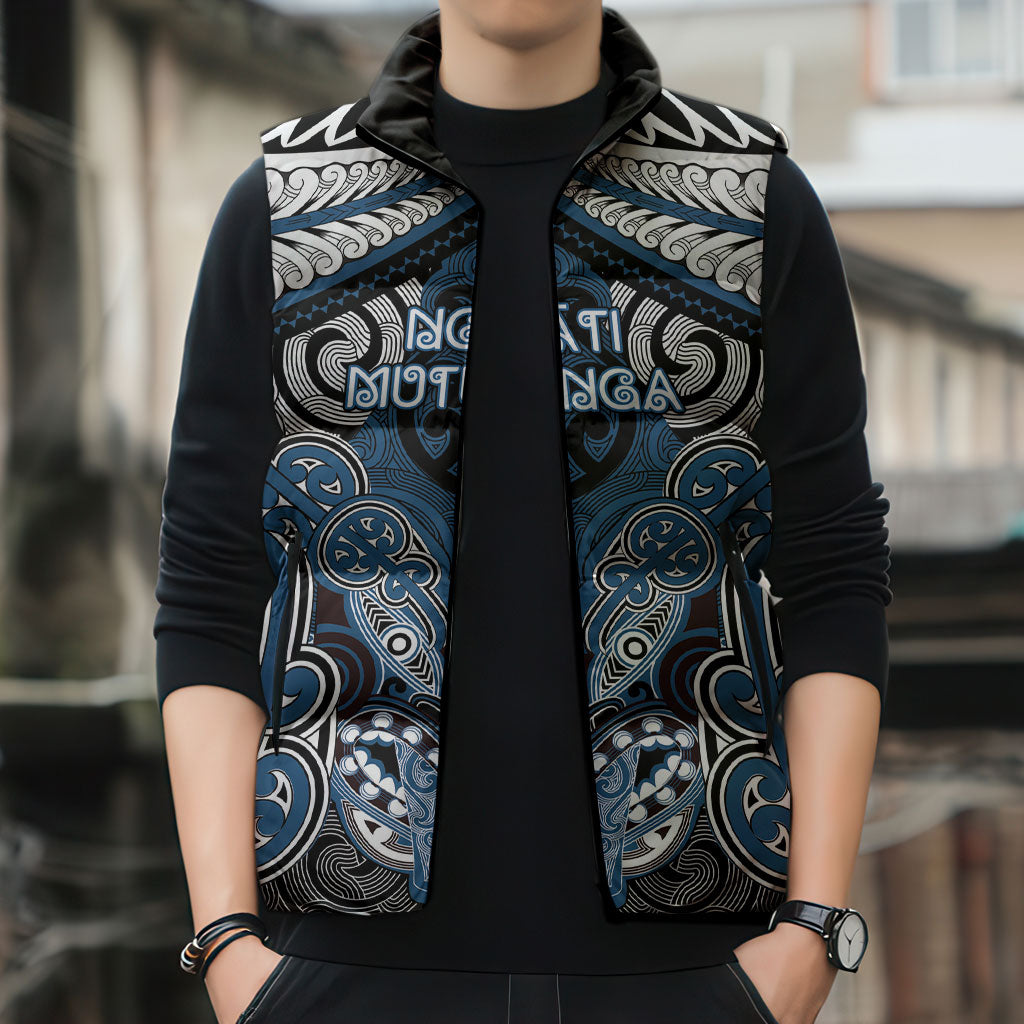 Aotearoa Iwi Ngati Mutunga Personalised Sleeveless Puffer Jacket Maori Kowhaiwhai Pattern